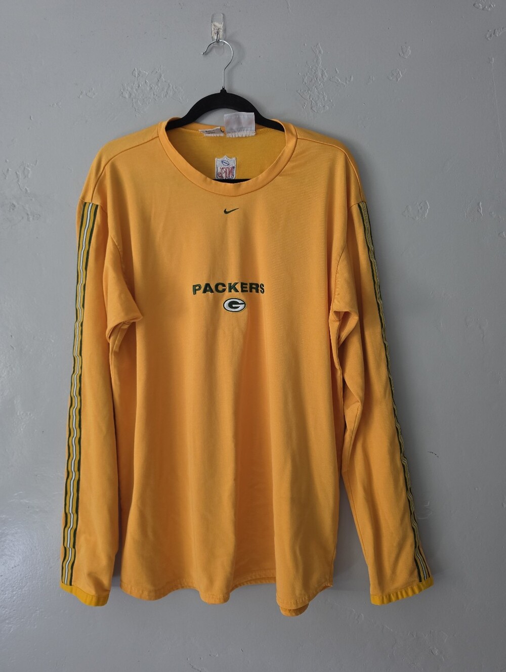 Nike Green Bay Packers Retro Vintage Yellow Longsleeve Top XL